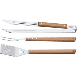 Tramontina 3 Pcs. BBQ Tools Set - Natural Wood by Tramontina