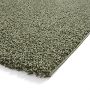Green Washable Solid Shaggy Rug - Green / 160x230cm by The Rug Wholesaler
