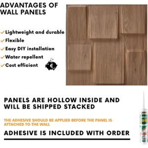3D Wall Panels with Adhesive Included, Geometric Squares Design by NOVECRAFTO