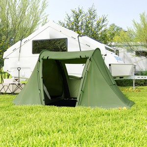Outsunny Camping Tent with Living Area and 2 Bedrooms - Green by Outsunny