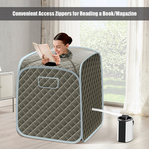 Portable Steam Spa Sauna - Grey by Costway