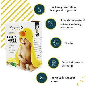 Sensitive Gentle Daily Baby Eyelid Wipes by The Eye Doctor