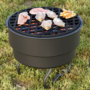 Thick Round Cast Iron Grill Grate - Black by Livingandhome