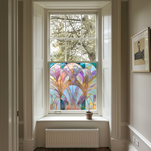 Volano Art Deco Stained Glass Privacy Window Film by Creative Printing