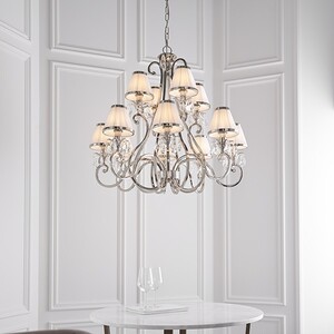 Oksana 12 Light Multi Arm Chandelier Polished Nickel Plate Finish, E14