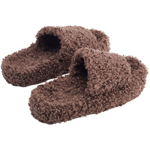 Plush Cotton Open-Toe Slippers by komore