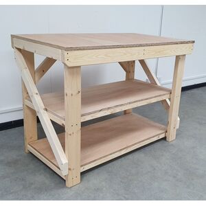 Eucalyptus Top Workbench With Double Shelf by Arbor Garden Solutions