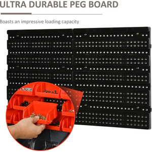 DURHAND 30 Cubbie On Wall Storage Board Tool - Red & Grey by DURHAND