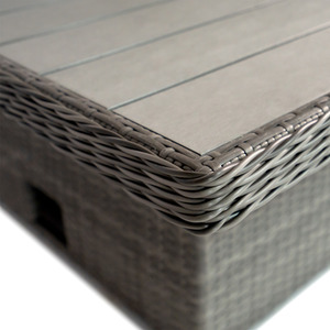 Deluxe Rattan 5 Seater Corner Set with Adjustable Table for Garden Patio - Grey by Verona