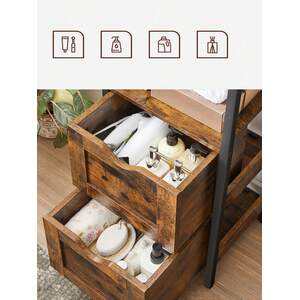 Rustic Slim Bathroom Storage Cabinet - Bronze by VASAGLE