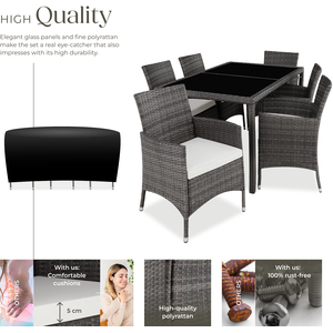 Rattan Garden Furniture Set 61 With Protective Cover by tectake