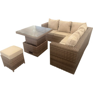 Carolina Compact Rattan Conversation Set - Brown