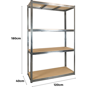 Galvanised Garage Shelving Units - Silver / Large by Trade Price Deals