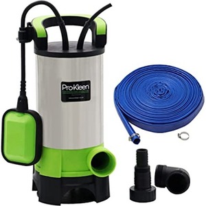 Submersible Water Pump 1100W with Optional Hose - Blue Hose by Pro-Kleen