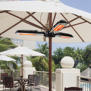 Outsunny Electric Umbrella Parasol Mounted Infrared Heater - Black by Outsunny