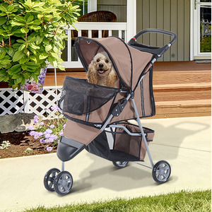 Pawhut Pet Travel Stroller - Brown by Pawhut
