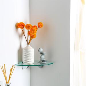 Floating Glass Corner Shelf - 20cm - Chrome / 6 by Harbour Housewares