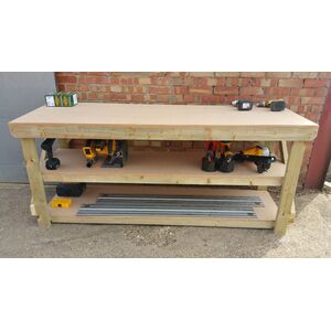 Mdf Top Workbench With Double Shelf by Arbor Garden Solutions