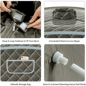 Portable Steam Spa Sauna - Grey by Costway