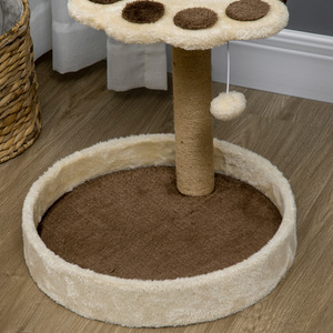 PawHut Cat Tower with Sisal Cat Scratching Post, Cat Claw Shape - Brown by PawHut