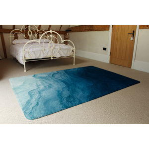 Abstract Blue Liquid Fluid Designer Rug - Blue / 230cm by NA