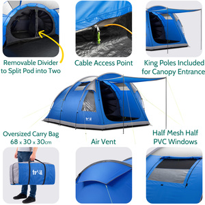 Stannon 5 Man Tunnel Tent - Blue by Trail
