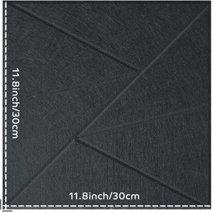 Set Of 12 Square Self Adhesive Acoustic Wall Panels Tiles - Black by Gr8 Home