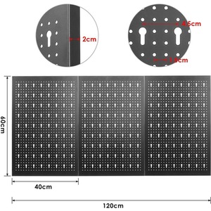 Garage Storage Pegboard Wall Organizer Kit - Black by Costway