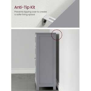 Bathroom Storage Cabinet with 4 Drawers - Grey by VASAGLE