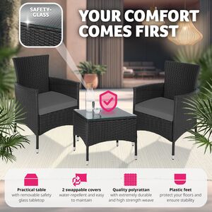 Rattan Garden Furniture Set Lucerne Two Sets Of Cushion Covers by tectake