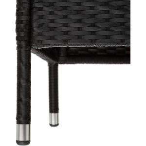 Garden Bench Love Seat with Table Poly Rattan - Black/Beige by tectake