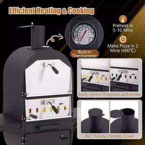 BBQ with Wood Fired Pizza Oven - Black by Wyld and Coco