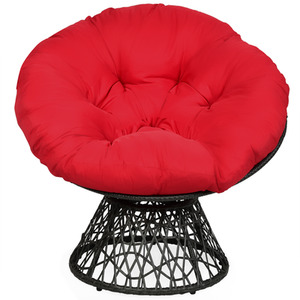Papasan Chair Rattan Ergonomic Chair - Red by Costway