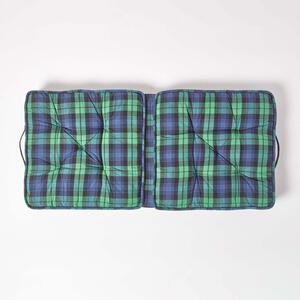 Black Watch Tartan Cotton Travel Support Booster Cushion - Black Watch by Homescapes
