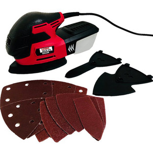 Electric Detail Sander with Built In Extraction - Red by Lumberjack