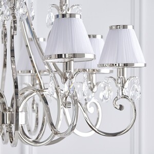 Oksana 12 Light Multi Arm Chandelier Polished Nickel Plate Finish, E14