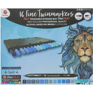Pack of 16 Deco Time Fine Tip Twin Markers by Deco Time