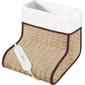 Electric Foot Warmer Heated Cosy Slippers - Beige by Sweet Dreams