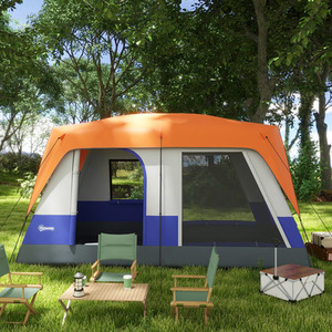 Outsunny Camping Tent with Waterproof Rainfly Screen Panels by Outsunny