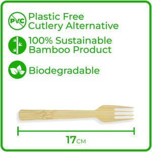 17cm Disposable Bamboo Cutlery Bulk Sets by EcoLux