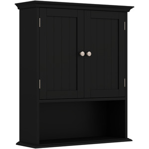 Bathroom Cabinet Wall Mounted Medicine Cabinet - Black by Costway