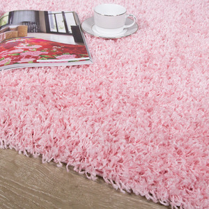 Soft Value Baby Pink Shaggy Area Rug - Baby Pink / 230 x 60cm by The Rug House