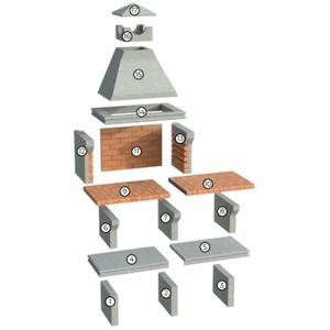 Ibiza Masonry Charcoal BBQ Grill and Side table - White by Callow Retail