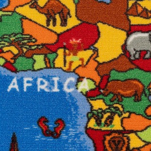 Children's Educational Blue World Map Play Mat Bedroom Rug - Blue / 200 x 95cm by The Rug House