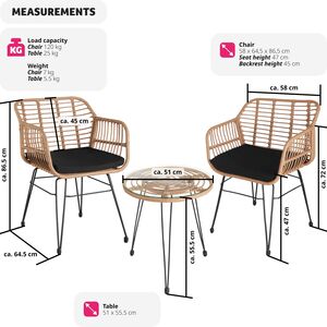 Molfetta Rattan Furniture Set - nature by tectake