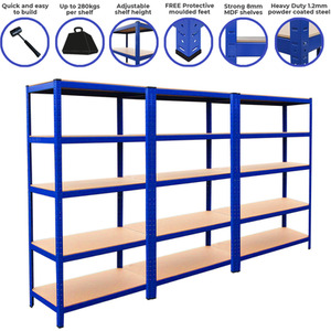Blue 3 x Monster Racking T Rax Metal Storage Shelves - Blue by Monster Racking