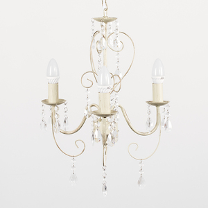 Lille 3 Way White Ceiling Light Chandelier - White by ValueLights