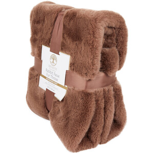 Rabbit Faux Fur Throw - Mocha / Medium by Divante