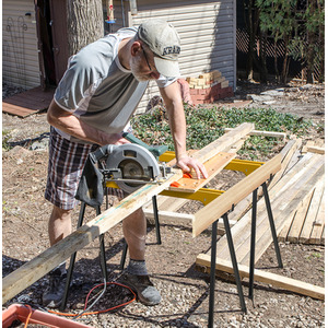 2 Pack Folding Sawhorses-Yellow - Yellow by Costway