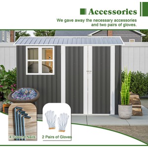 BIRCHTREE Garden Shed with Window - Anthracite / 8x6ft by BIRCHTREE
